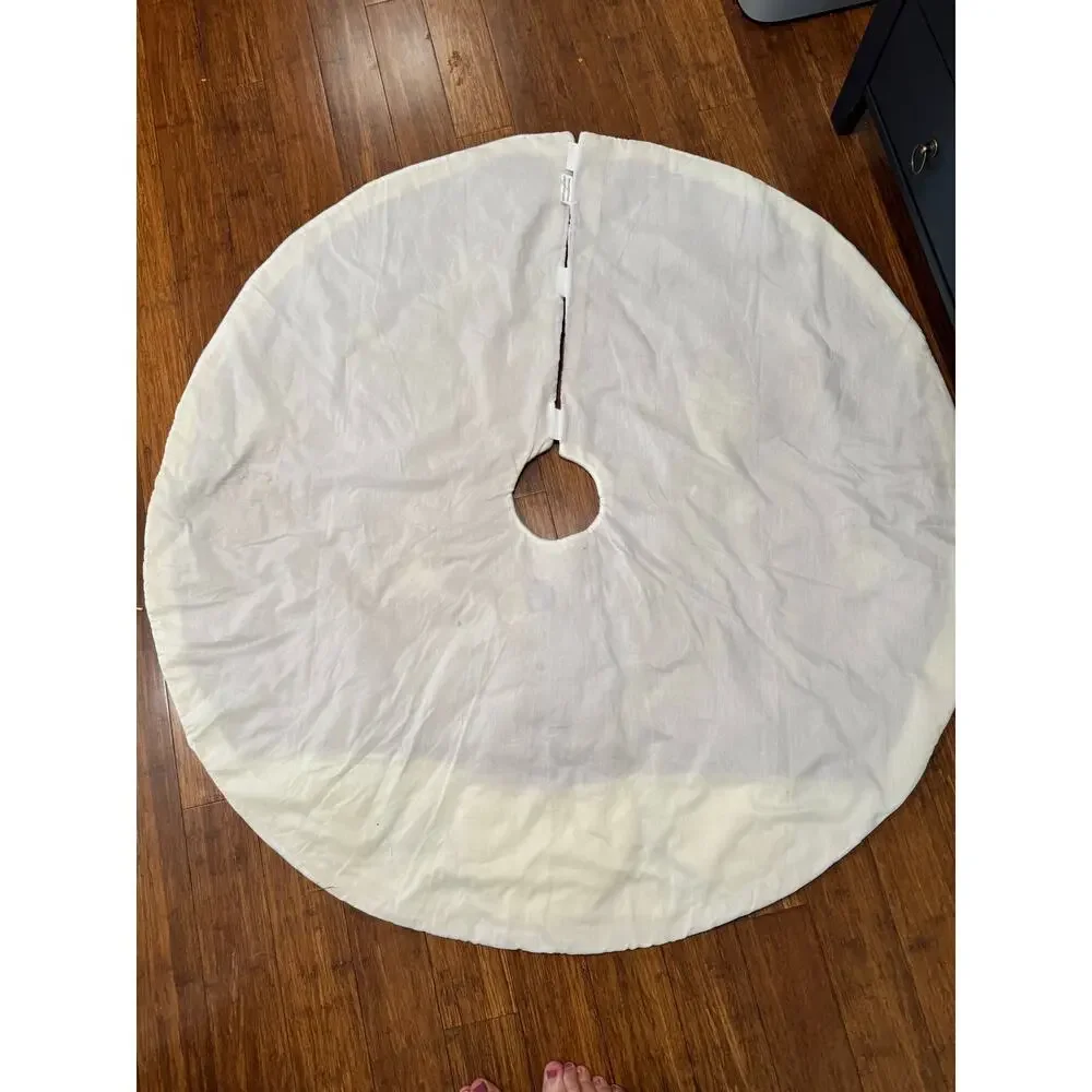 Kohl’s Christmas Tree Skirt Snowman Polar Bear Penguin 48” Red White Plush Decor